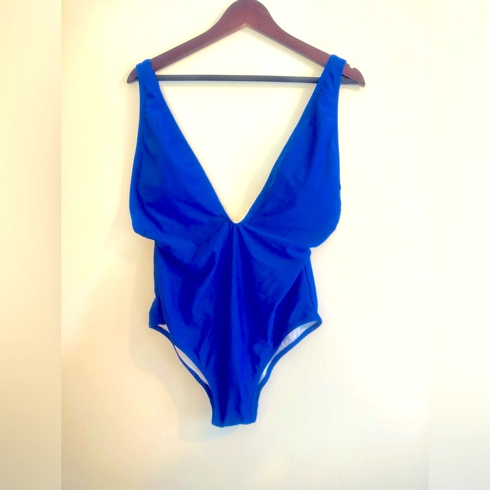 Zeraca Women's High Cut One Piece Swimsuit Bathing Suits (FBA) Blue Size L